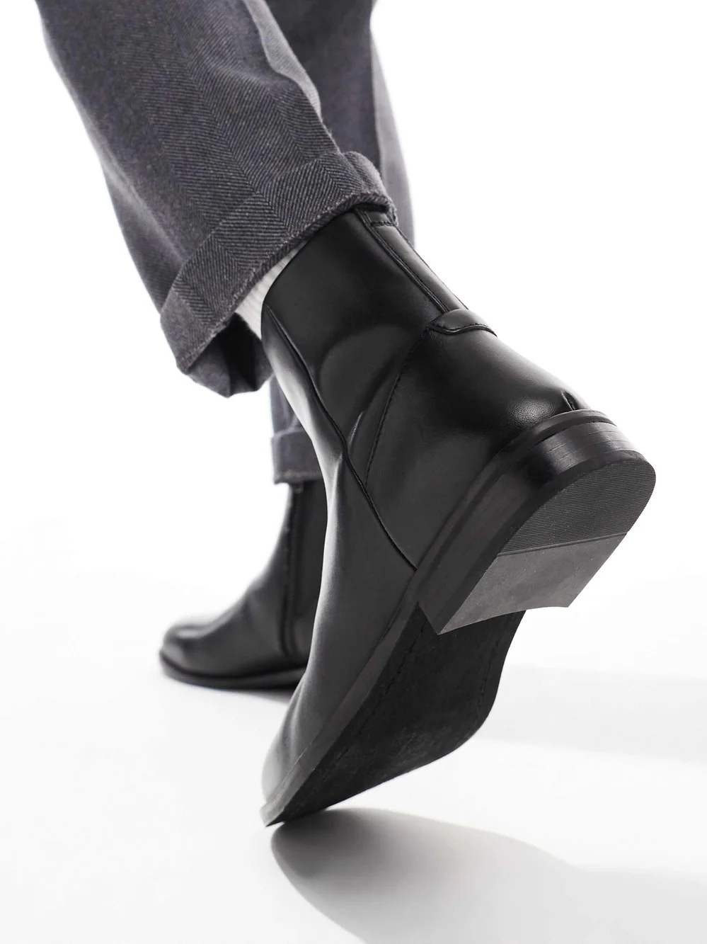 ASOS Black Leather Chukka Zip Boots